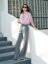 Women's Oversized Embroidered Shirt with Patch Pockets